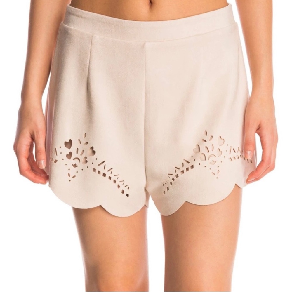 Mink Pink Faux Suede Scallop Shorts